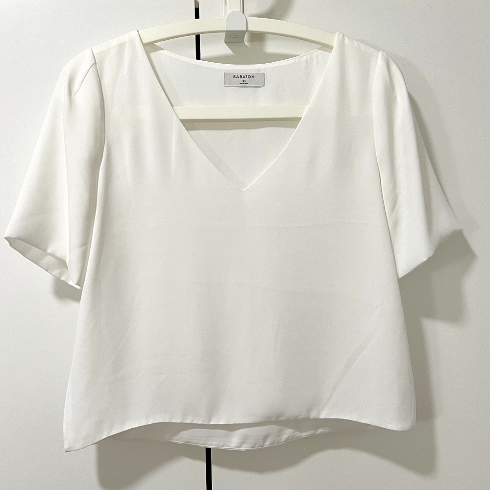 Aritzia Babaton Cropped Blouse XS